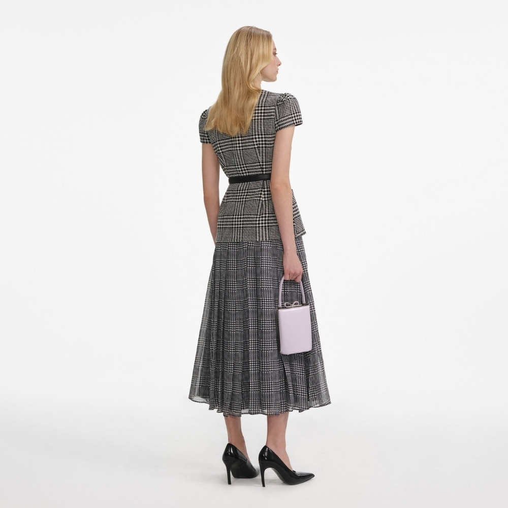 Self-Portrait Houndstooth Tailored Midi Dress - Picture 3 of 6